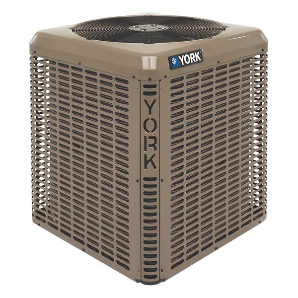 Standard-efficiency York heat pump outdoor unit