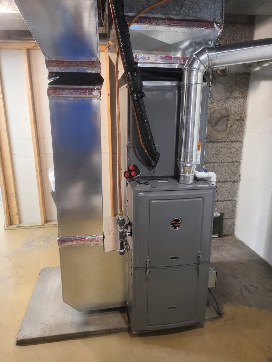 New Ruud furnace installation